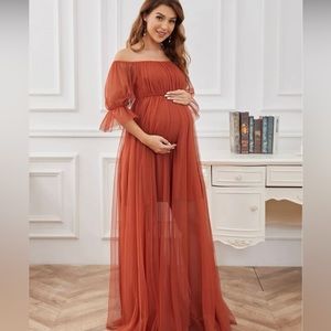 Maternity dress burnt orange size medium